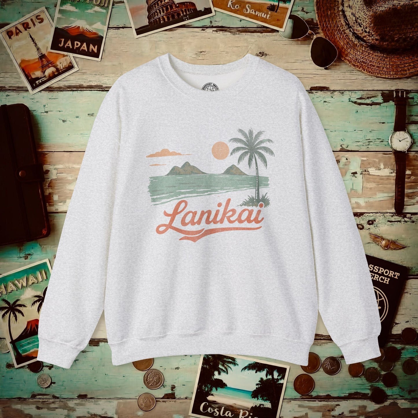Vintage Lanikai, Oahu, Hawaii Crewneck Ash / S