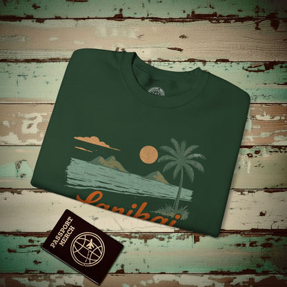 Vintage Lanikai, Oahu, Hawaii Crewneck Forest Green / S