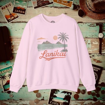 Vintage Lanikai, Oahu, Hawaii Crewneck Light Pink / S