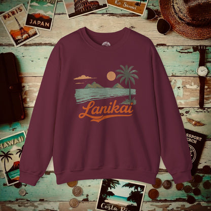 Vintage Lanikai, Oahu, Hawaii Crewneck Maroon / S