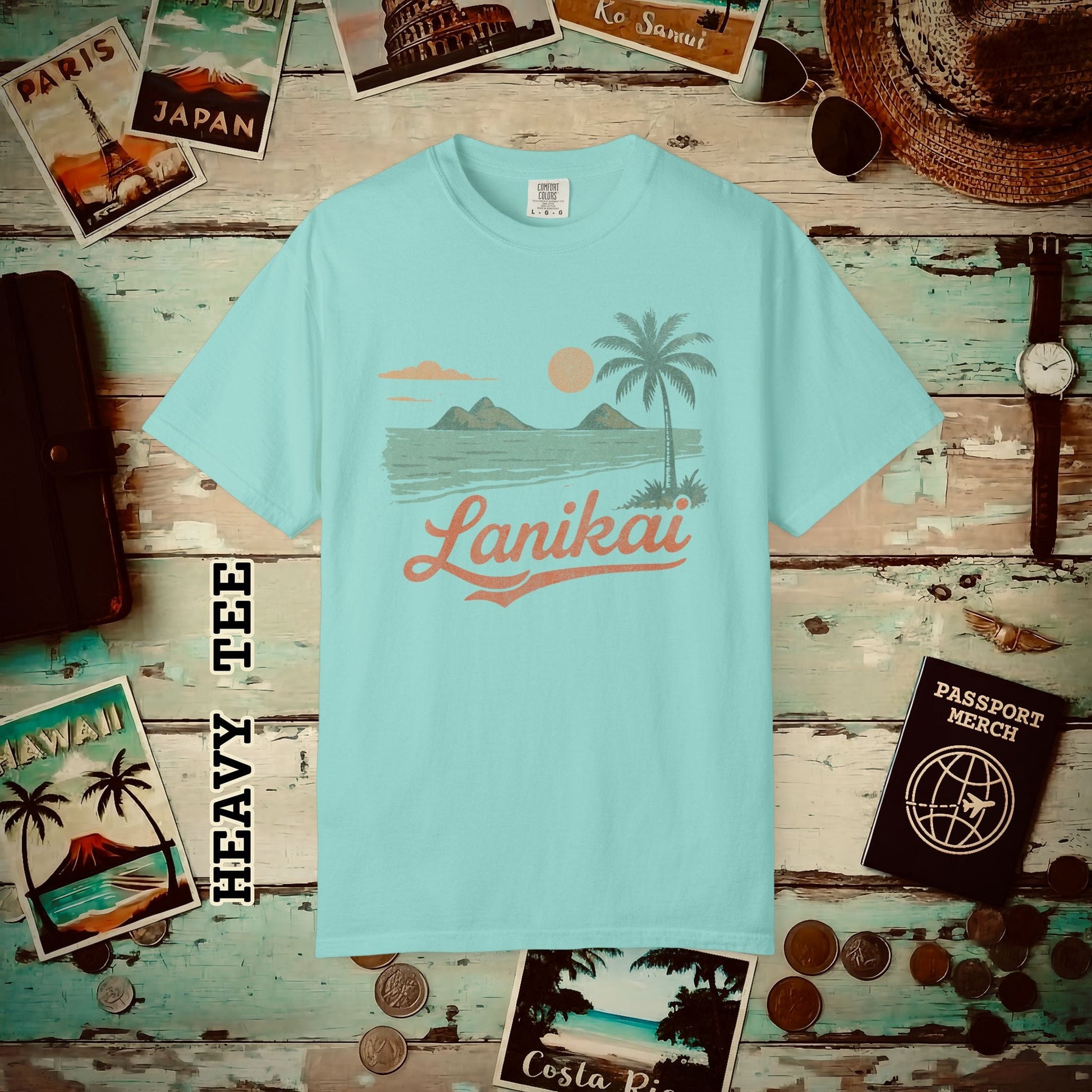 Vintage Lanikai, Oahu, Hawaii Heavy Tee Chalky Mint / S