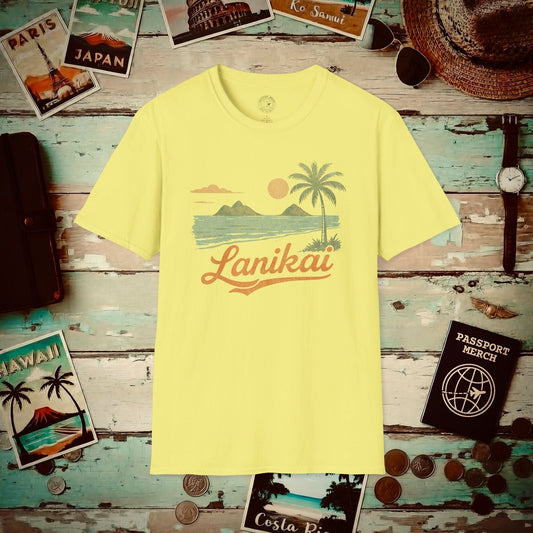 Vintage Lanikai, Oahu, Hawaii T-Shirt Cornsilk / S