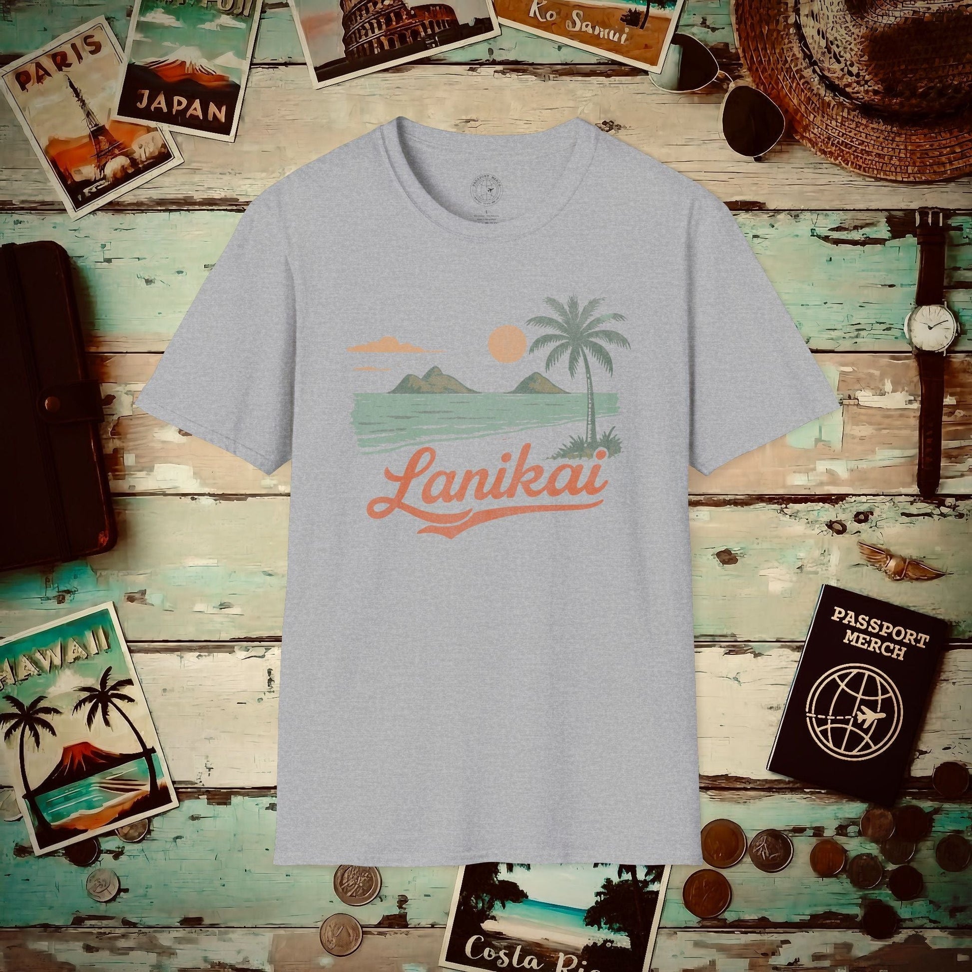 Vintage Lanikai, Oahu, Hawaii T-Shirt Sport Grey / S