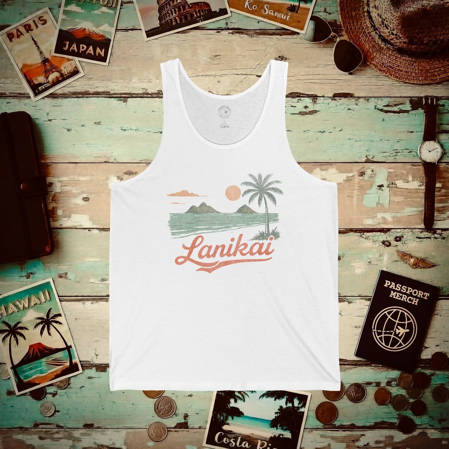 Vintage Lanikai, Oahu, Hawaii Tank Top White / XS