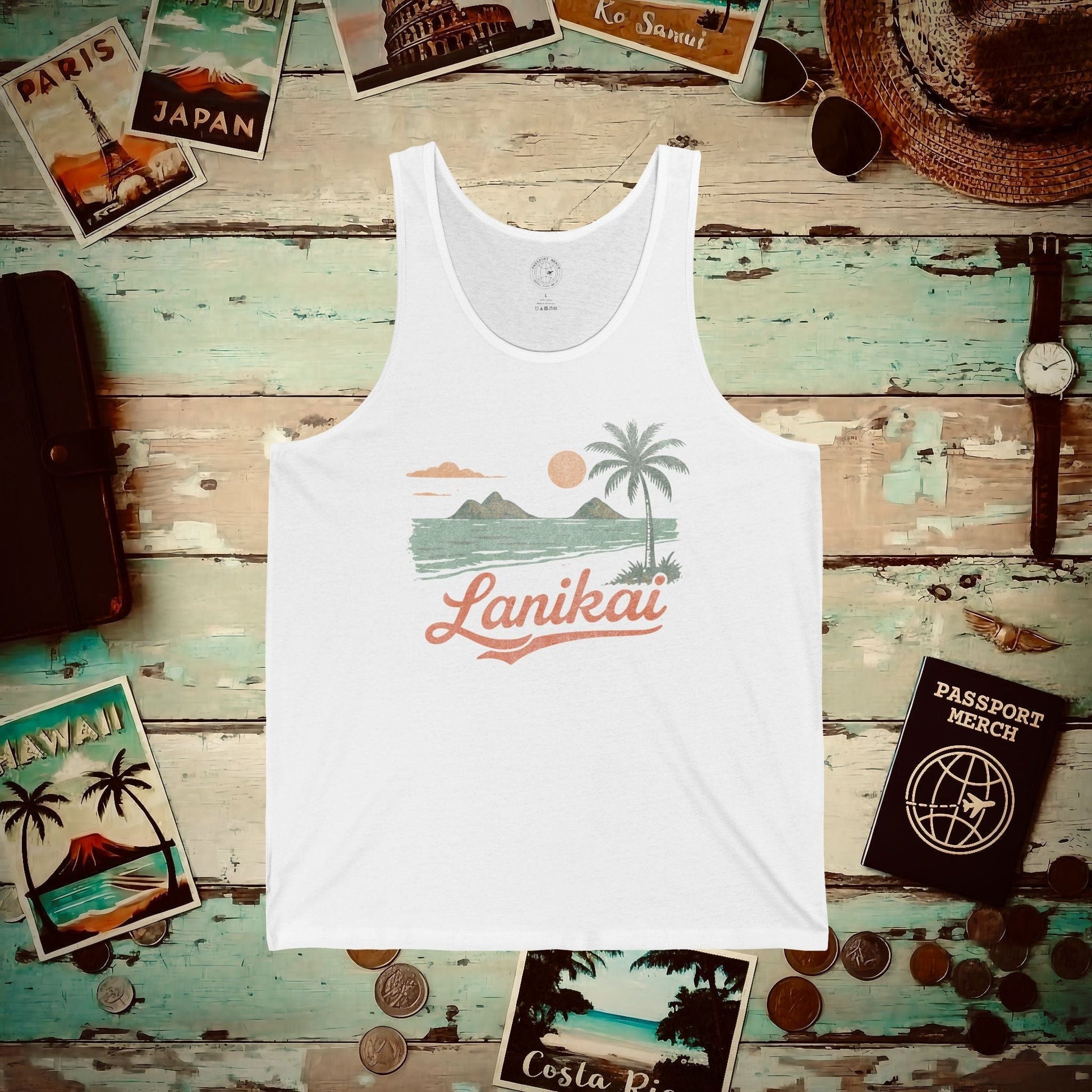 Vintage Lanikai, Oahu, Hawaii Tank Top White / XS