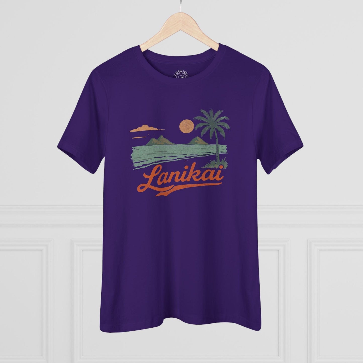 Vintage Lanikai, Oahu, Hawaii, Womens Fit T-Shirt Team Purple / S