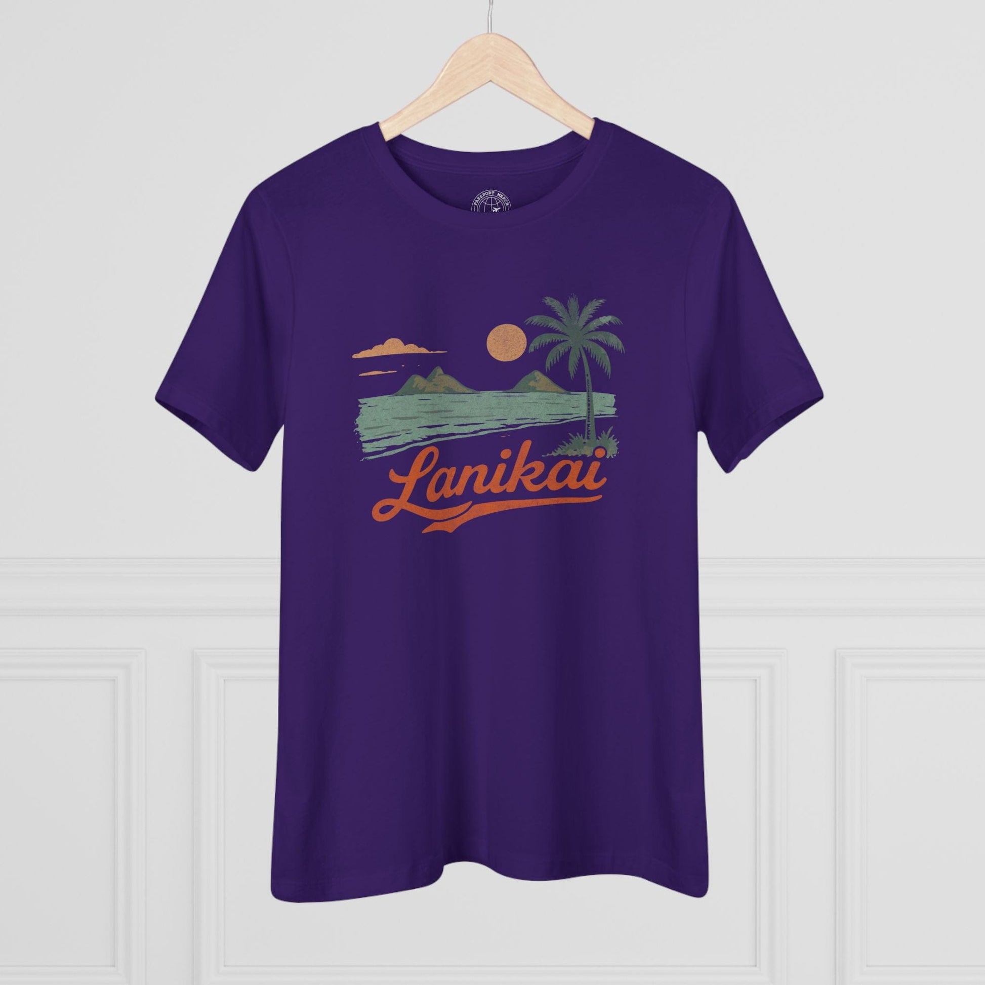 Vintage Lanikai, Oahu, Hawaii, Womens Fit T-Shirt Team Purple / S