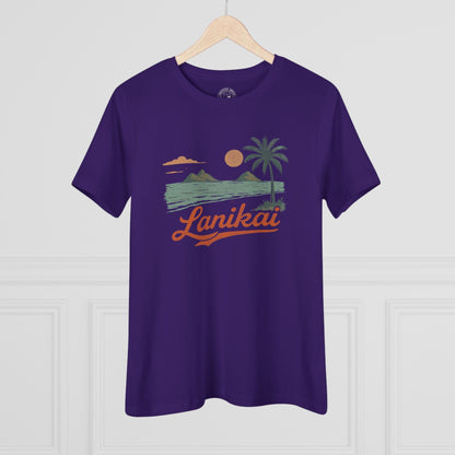 Vintage Lanikai, Oahu, Hawaii, Womens Fit T-Shirt Team Purple / S