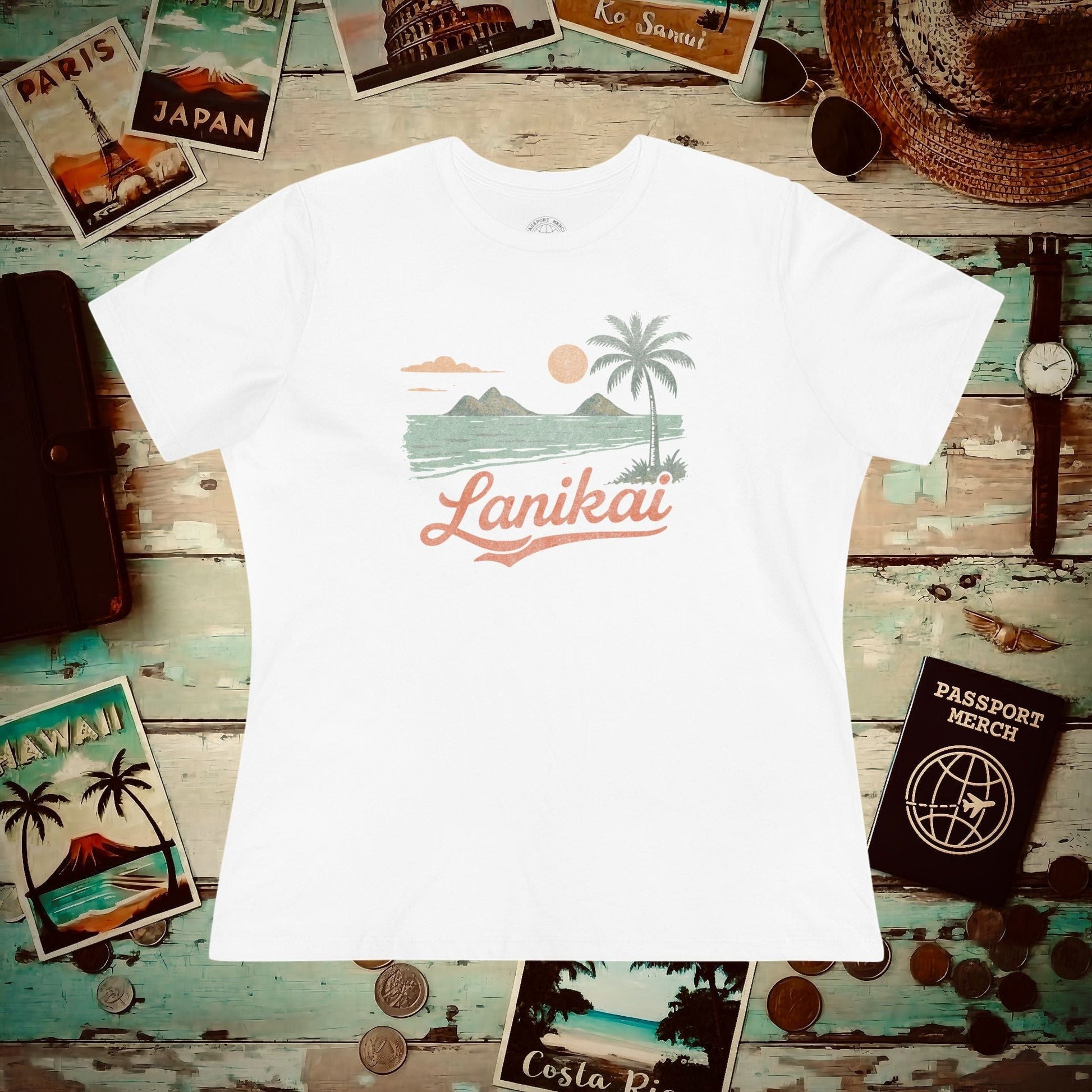 Vintage Lanikai, Oahu, Hawaii, Womens Fit T-Shirt White / S