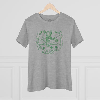 Vintage Lucky Leprechaun Travel Womens Fit T-Shirt Athletic Heather / S