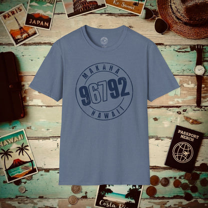 Vintage Makaha Zip Code ("67" Pop Culture Edition), Hawaii T-Shirt Heather Indigo / S