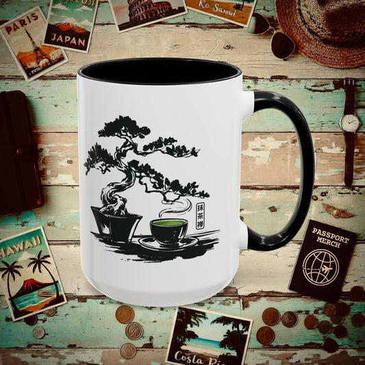 Vintage Matcha Zen, Japan 15oz Mug Black / 15oz