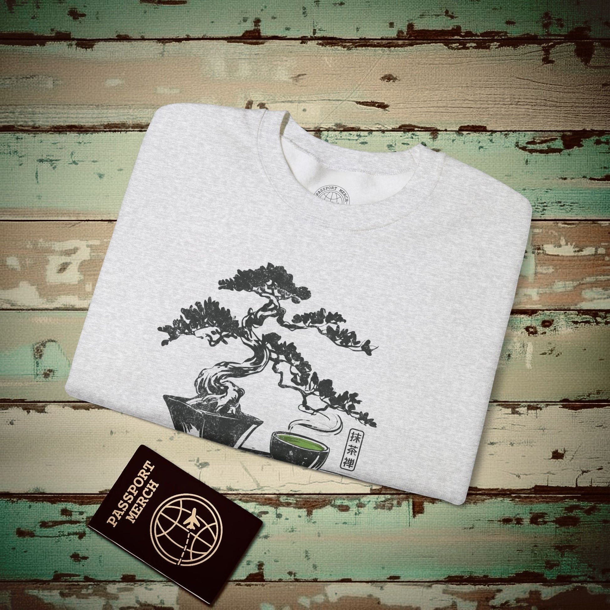 Vintage Matcha Zen, Japan Crewneck Ash / S