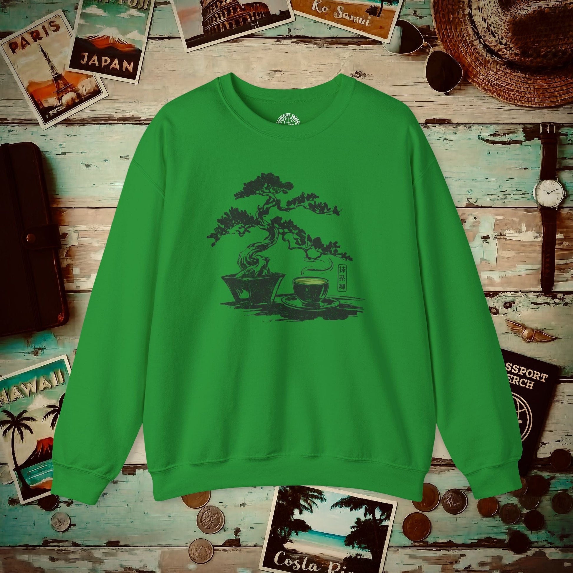 Vintage Matcha Zen, Japan Crewneck Irish Green / S