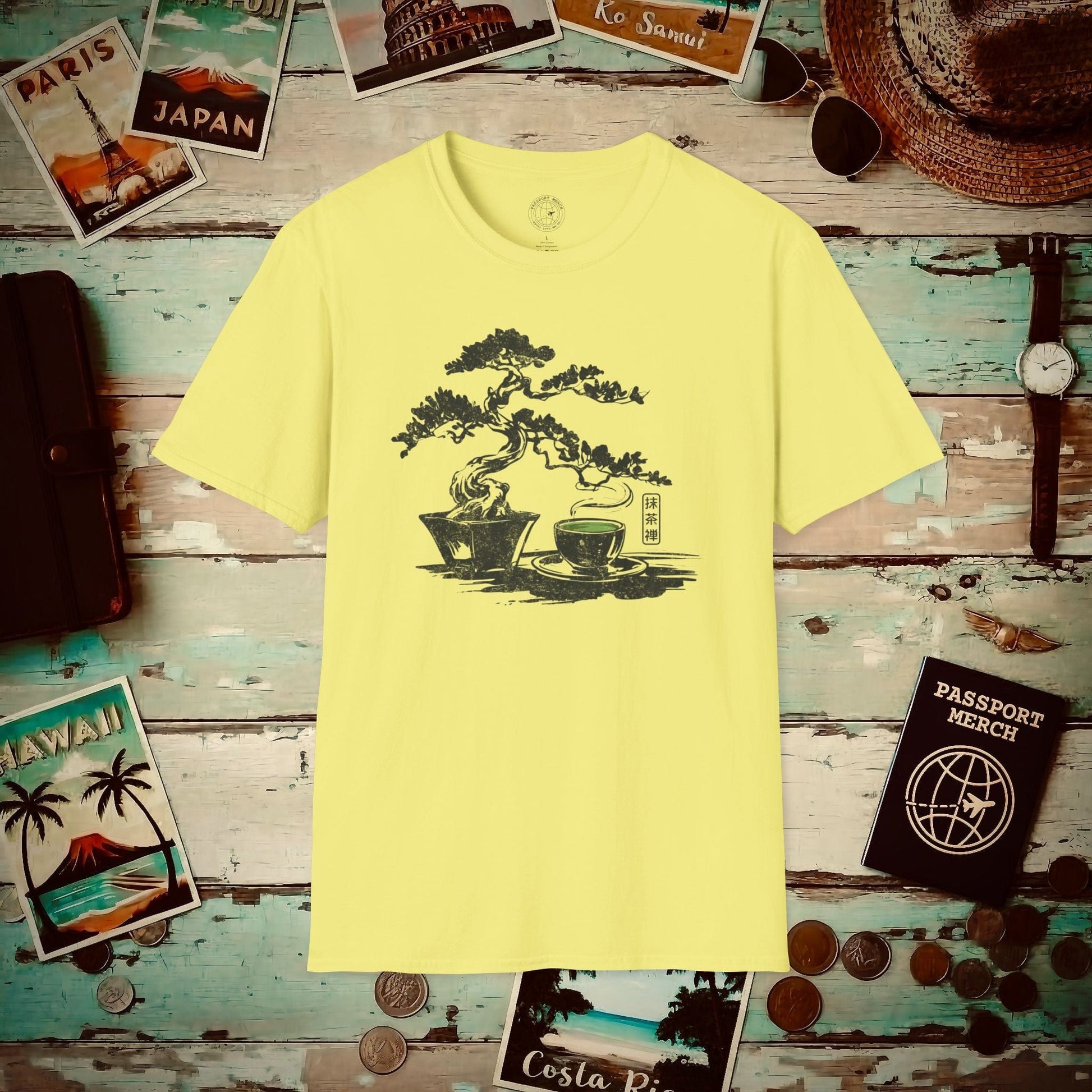 Vintage Matcha Zen, Japan T-Shirt Cornsilk / S