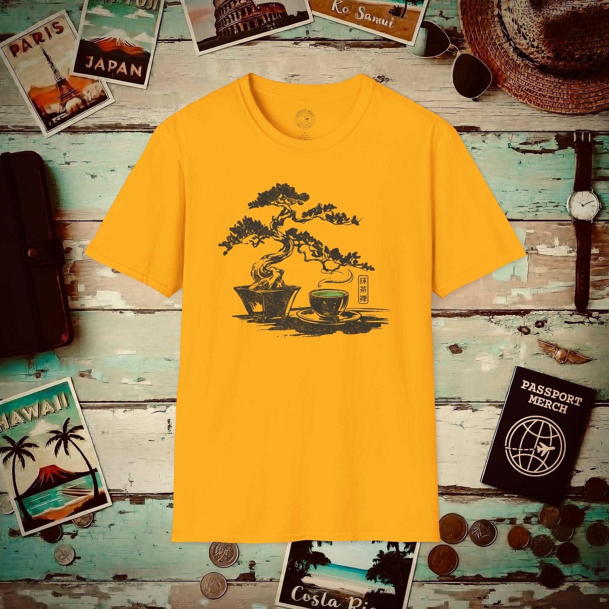Vintage Matcha Zen, Japan T-Shirt Gold / S