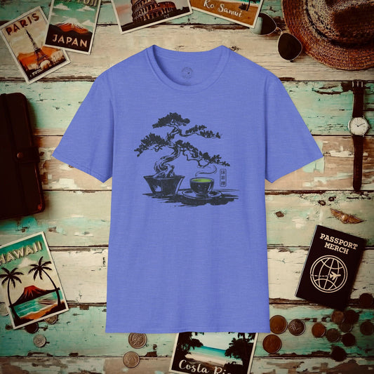 Vintage Matcha Zen, Japan T-Shirt Heather Royal / S