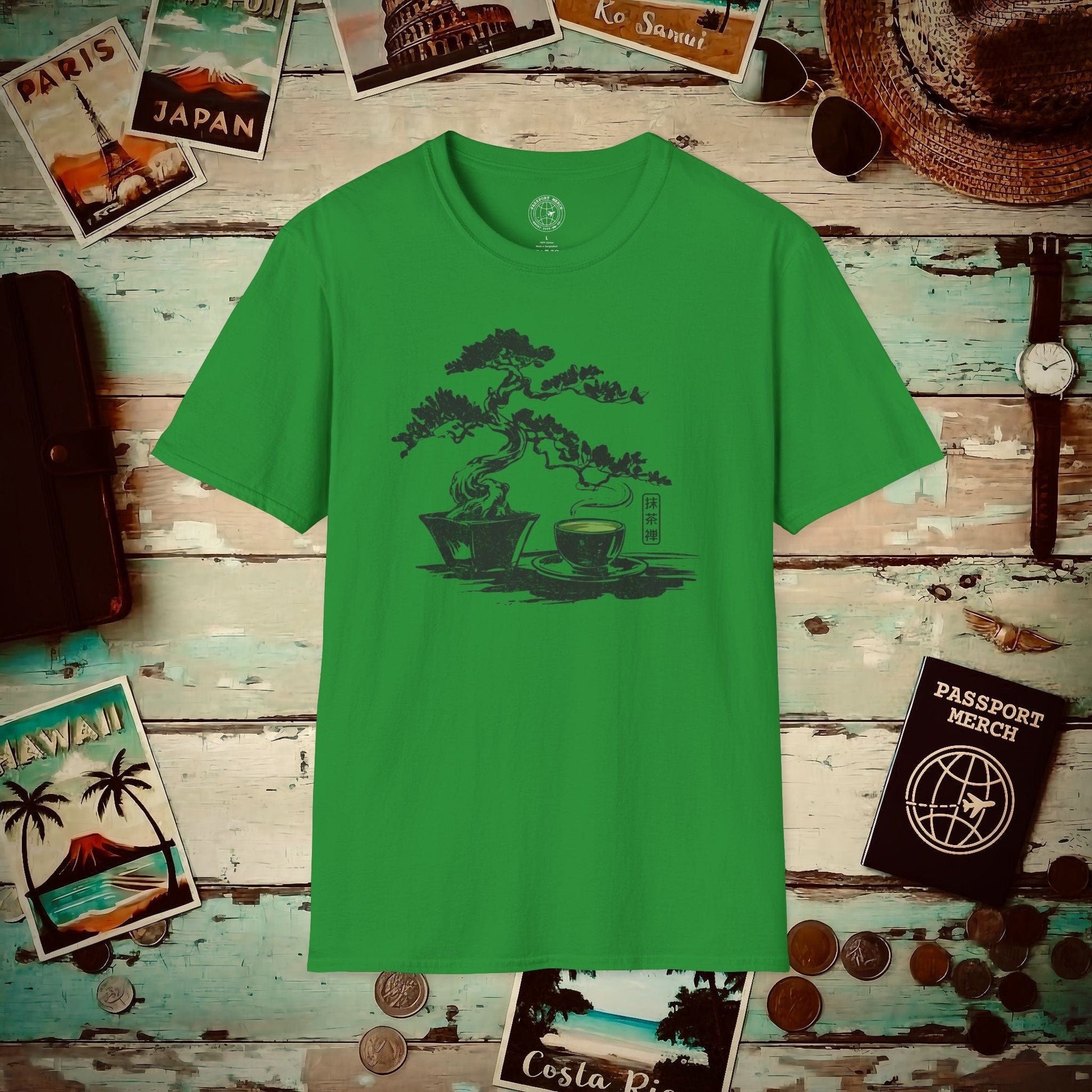 Vintage Matcha Zen, Japan T-Shirt Irish Green / S
