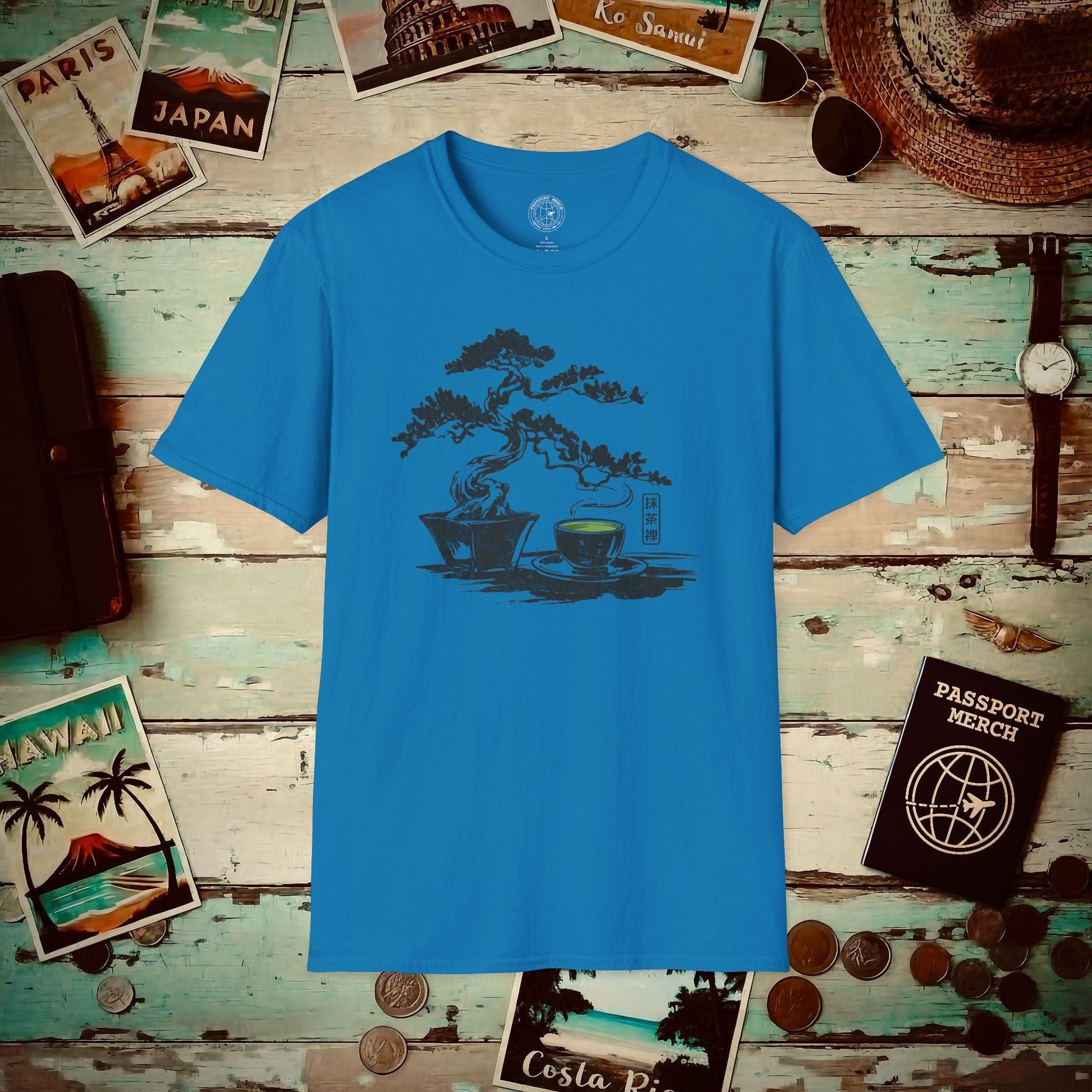 Vintage Matcha Zen, Japan T-Shirt Sapphire / S