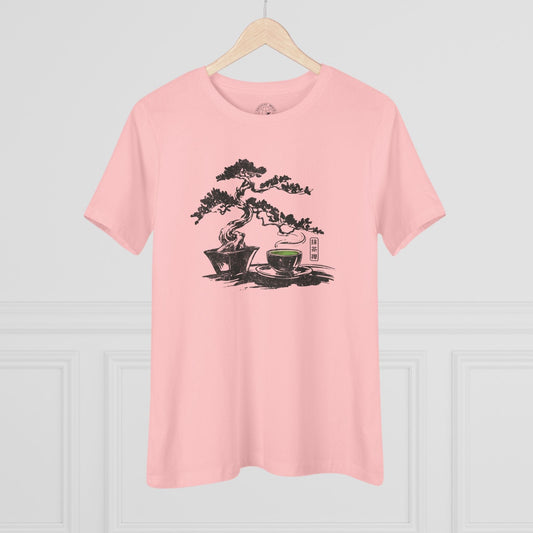 Vintage Matcha Zen, Japan, Womens Fit T-Shirt Pink / S