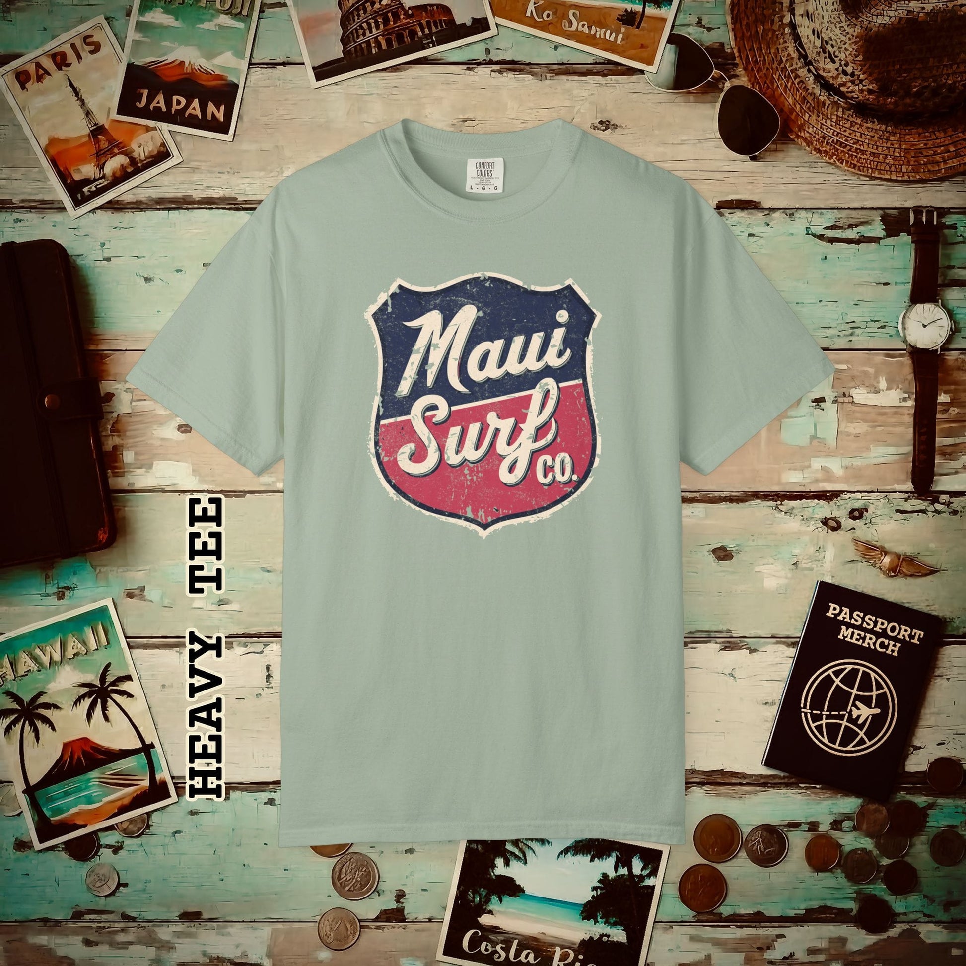 Vintage Maui Surf Co. Shield Hawaii Heavy Tee Bay / S