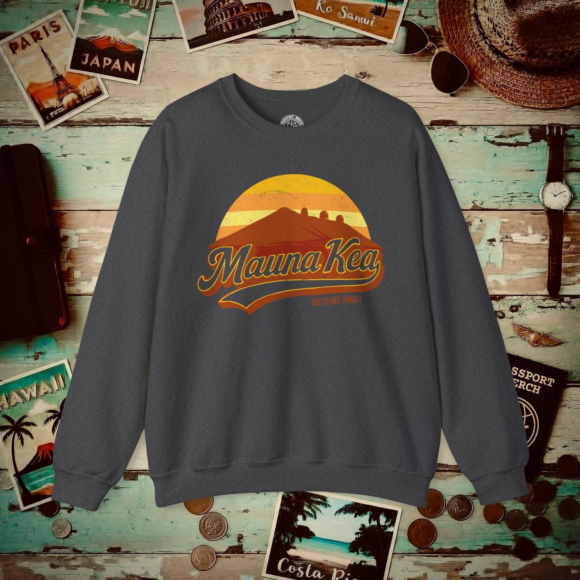 Vintage Mauna Kea, Big Island, Hawaii Crewneck Dark Heather / S