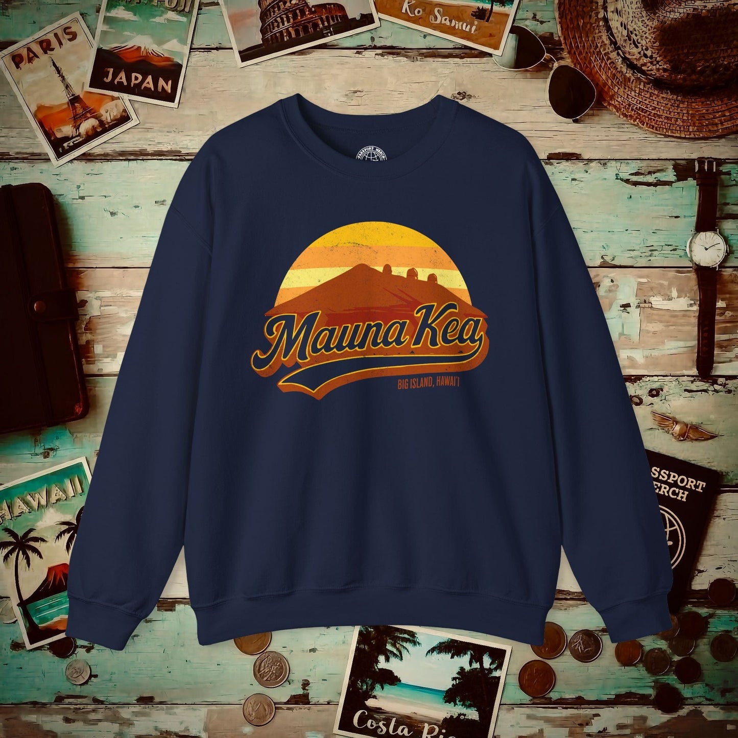 Vintage Mauna Kea, Big Island, Hawaii Crewneck Navy / S