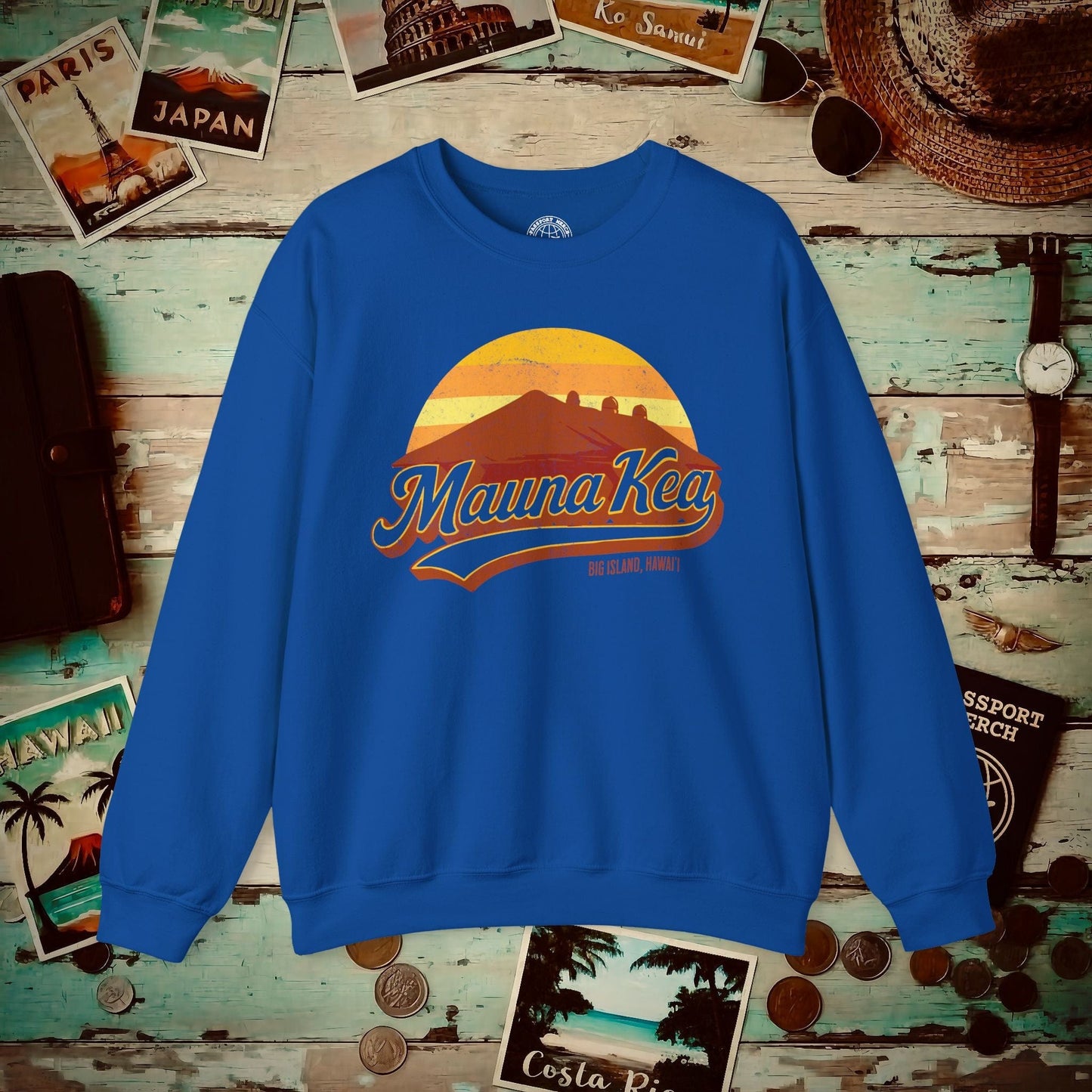 Vintage Mauna Kea, Big Island, Hawaii Crewneck Royal / S