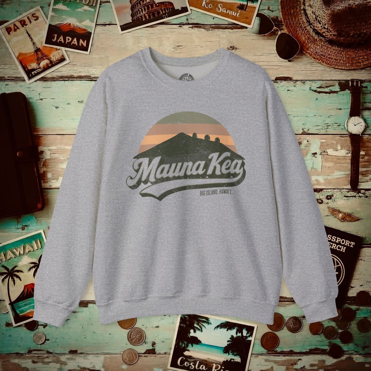 Vintage Mauna Kea, Big Island, Hawaii Crewneck Sport Grey / S