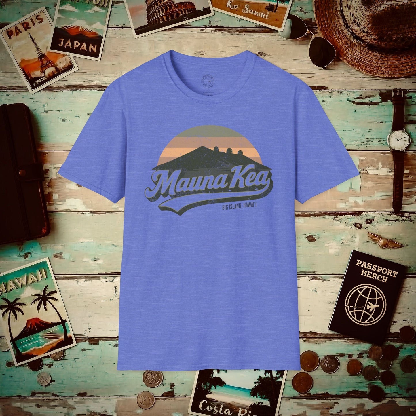 Vintage Mauna Kea, Big Island, Hawaii T-Shirt Heather Royal / S