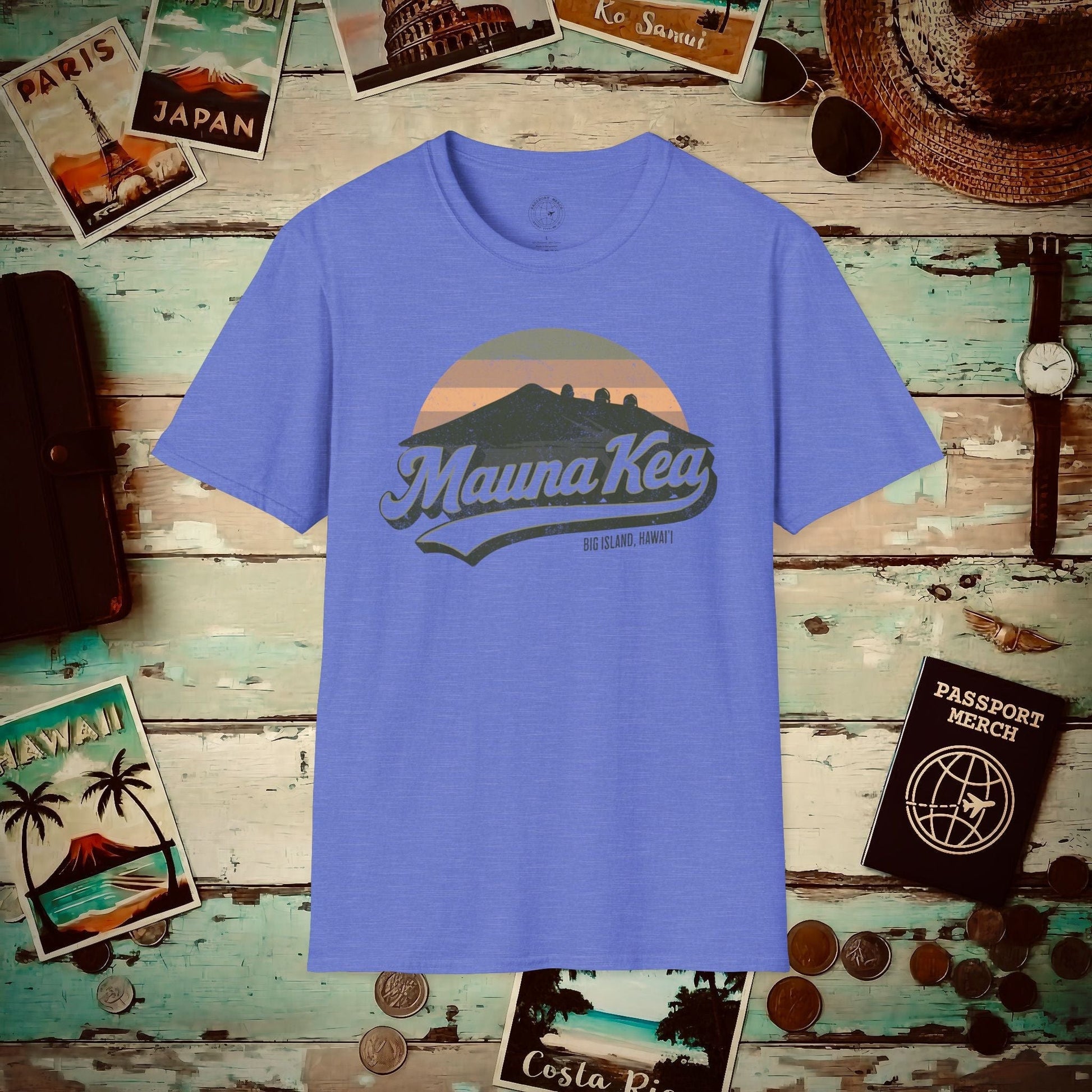 Vintage Mauna Kea, Big Island, Hawaii T-Shirt Heather Royal / S