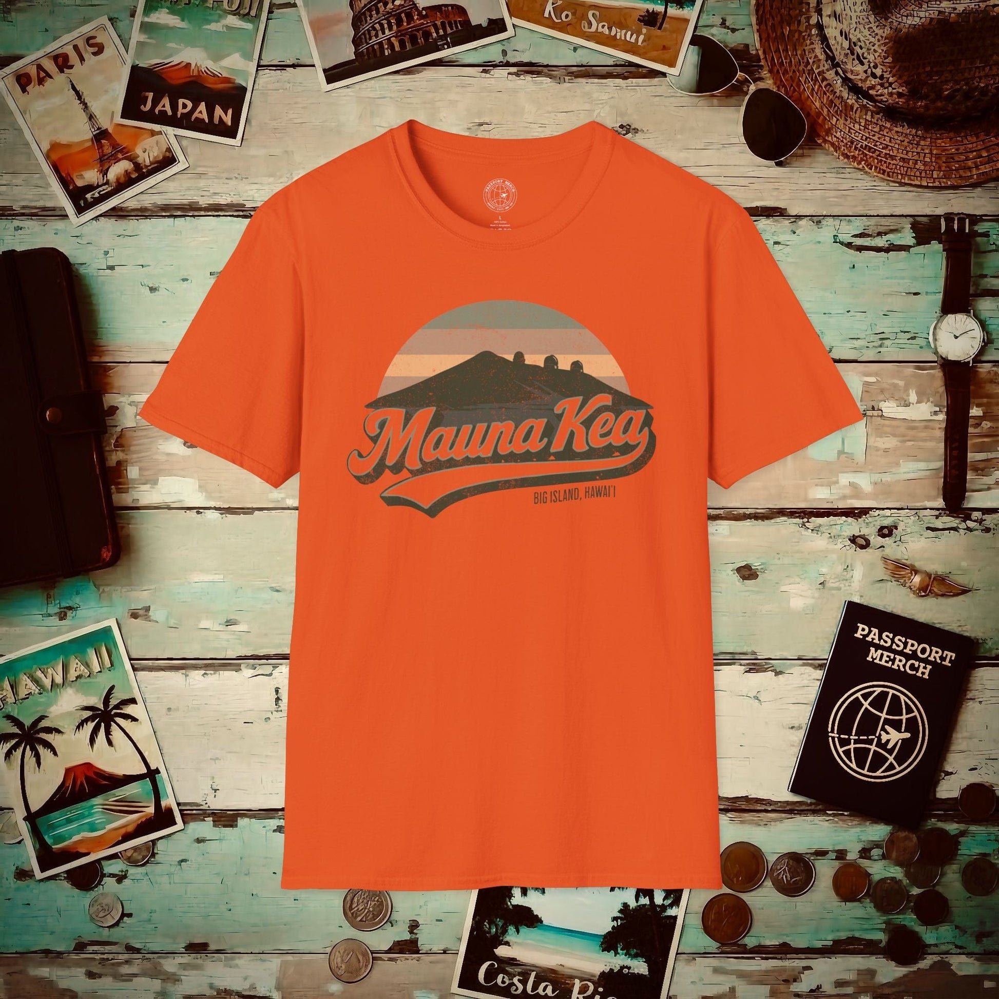 Vintage Mauna Kea, Big Island, Hawaii T-Shirt Orange / S