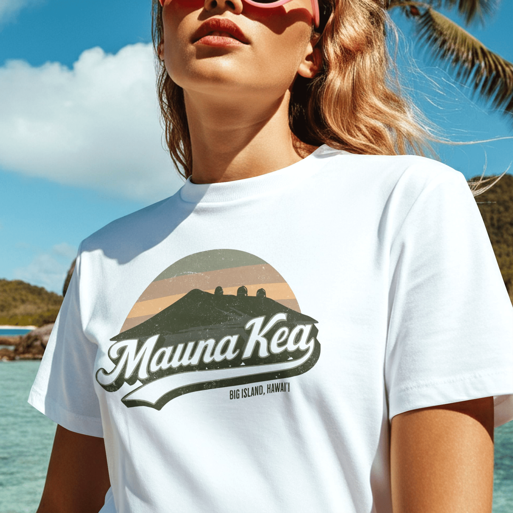 Vintage Mauna Kea, Big Island, Hawaii T-Shirt White / S