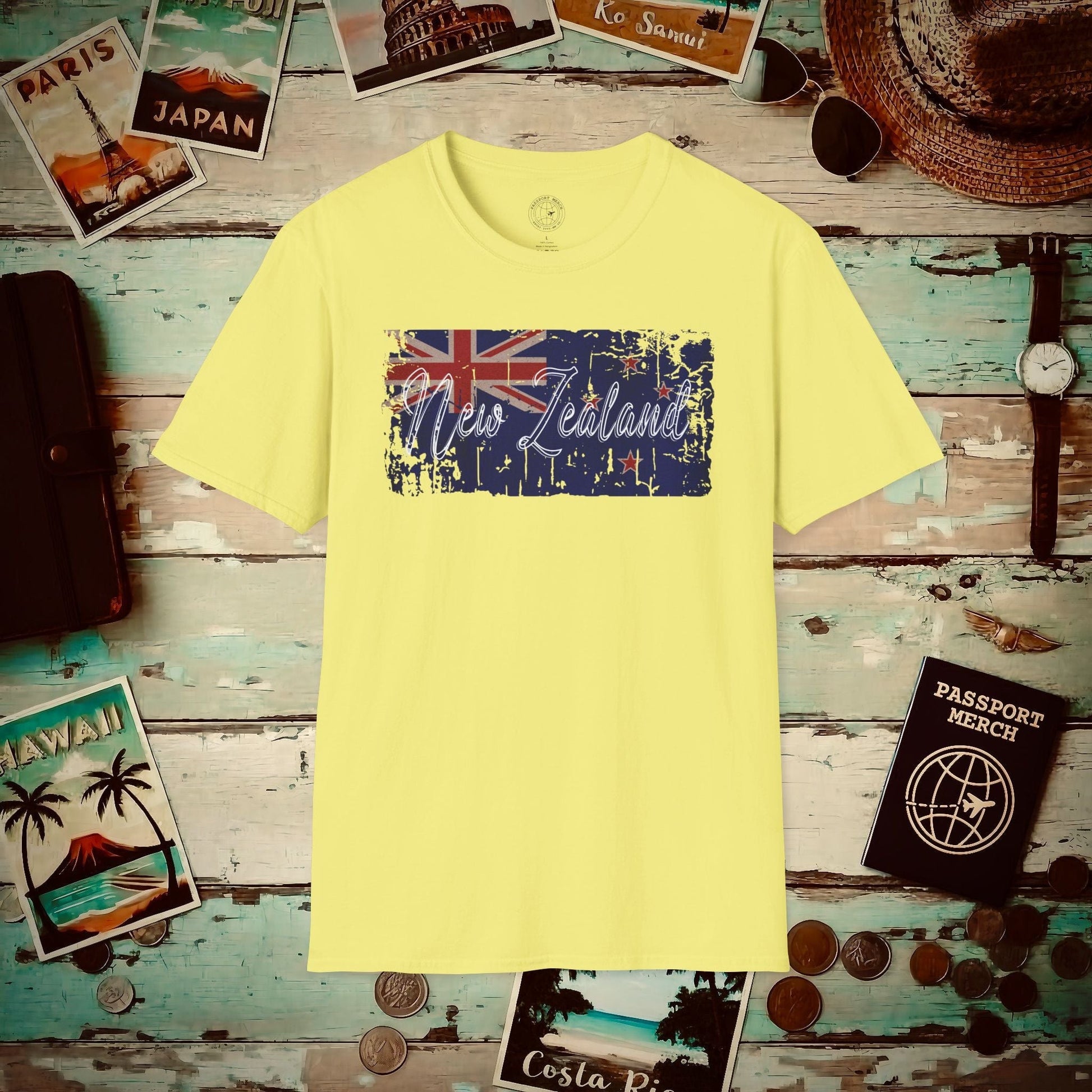 Vintage New Zealand Flag T-Shirt Cornsilk / S