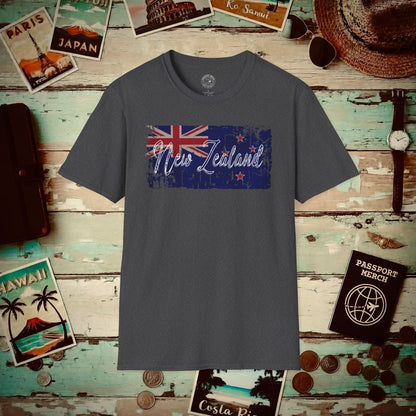 Vintage New Zealand Flag T-Shirt Dark Heather / S