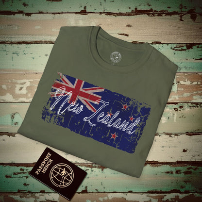 Vintage New Zealand Flag T-Shirt Military Green / S