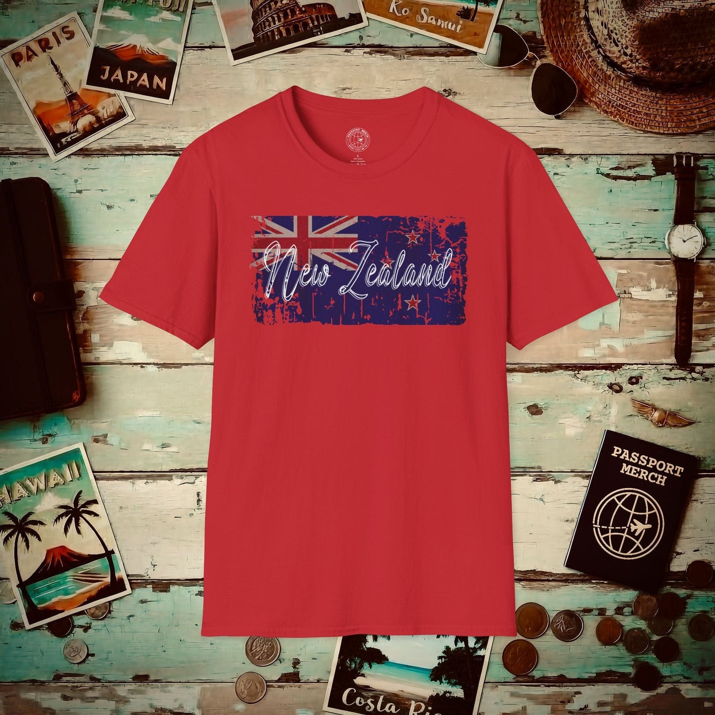 Vintage New Zealand Flag T-Shirt Red / S