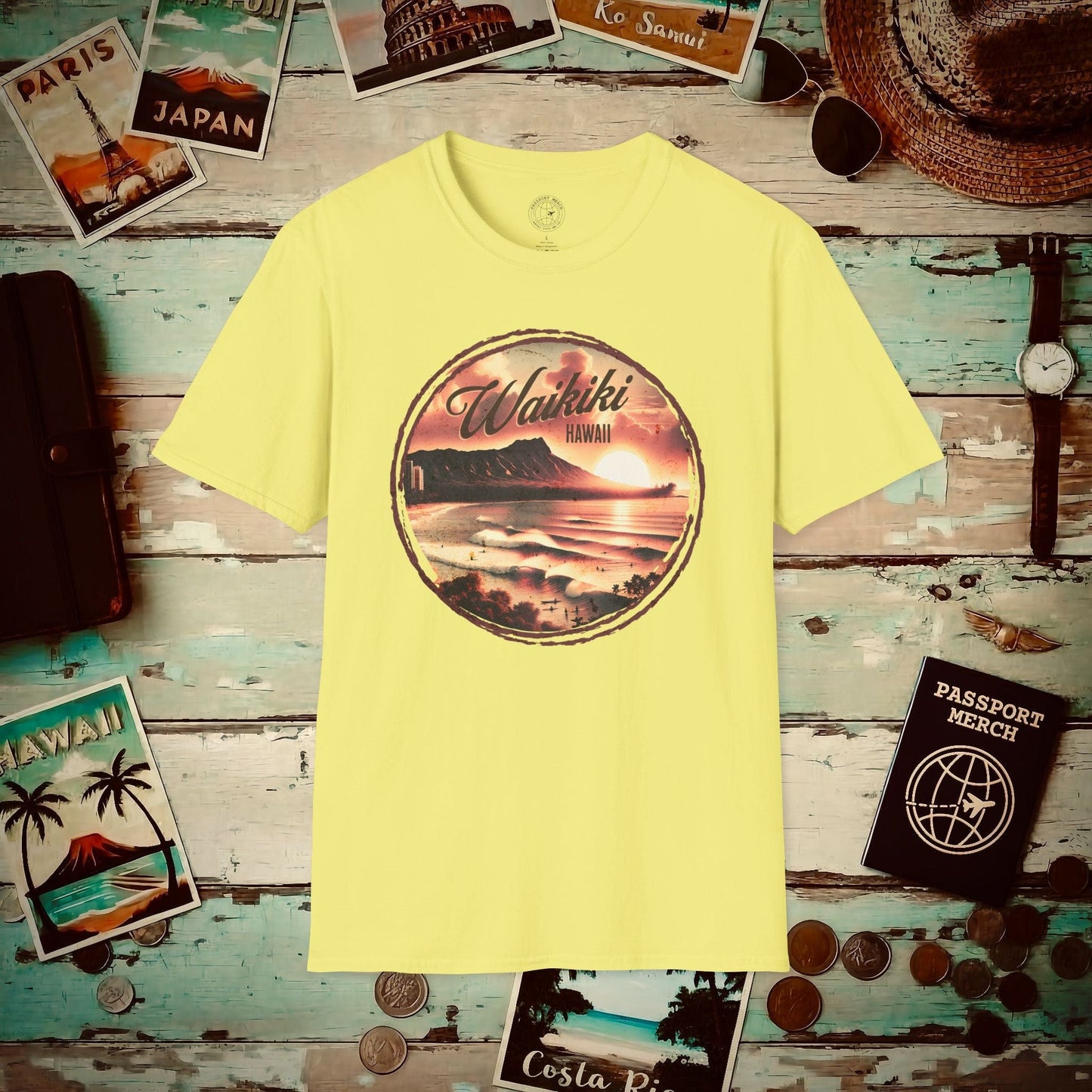 Vintage Nostalgia, Waikiki, Hawaii T-Shirt Cornsilk / S