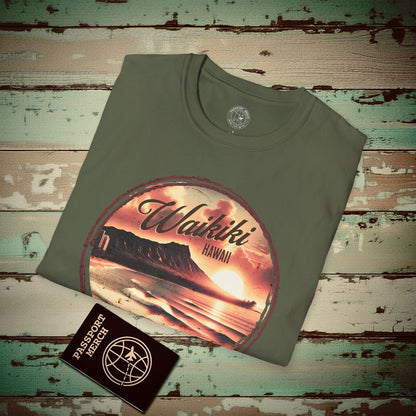 Vintage Nostalgia, Waikiki, Hawaii T-Shirt Military Green / S