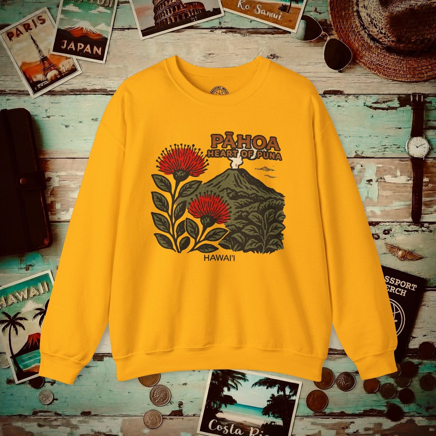 Vintage Pahoa, Heart of Puna, Hawaii Crewneck Gold / S