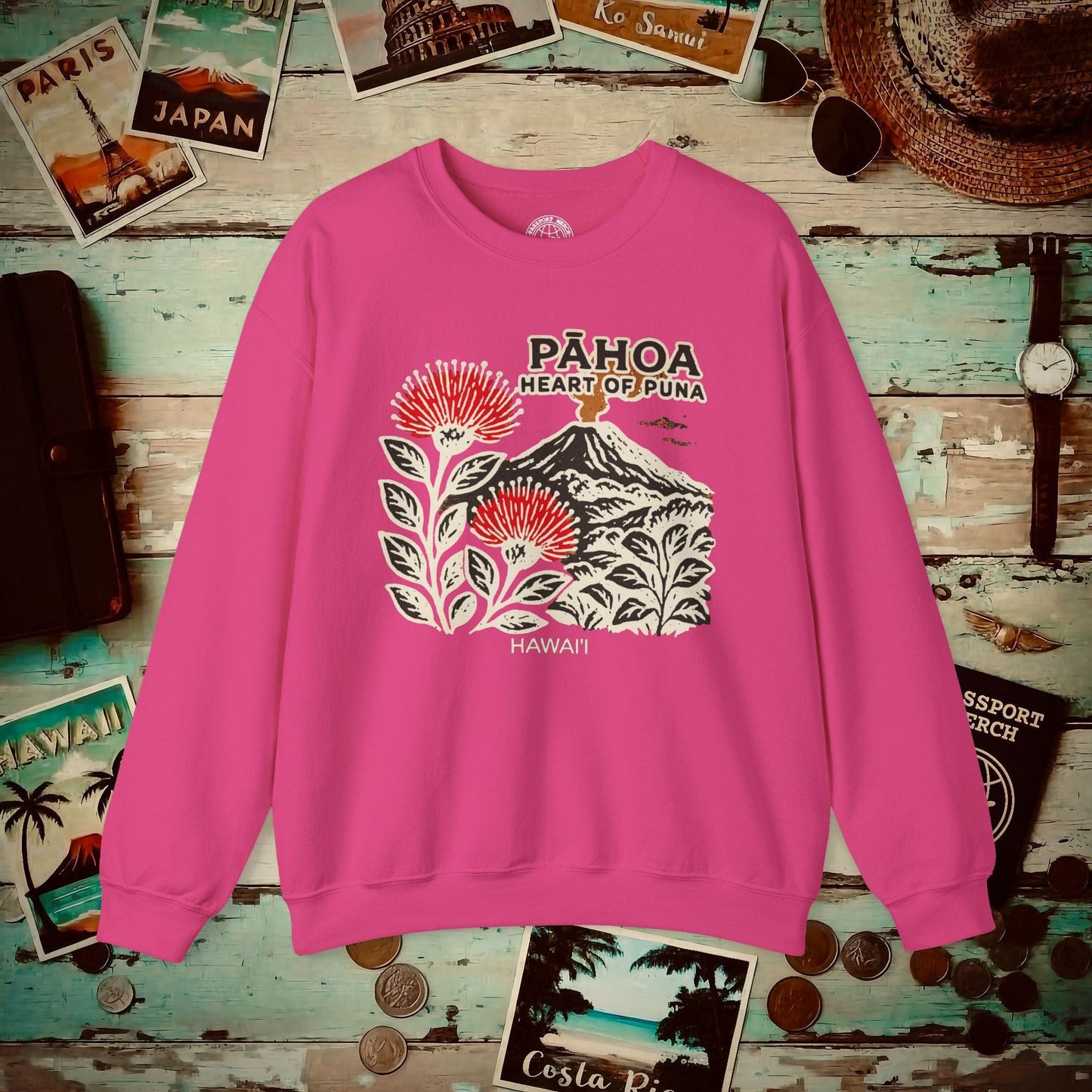 Vintage Pahoa, Heart of Puna, Hawaii Crewneck Heliconia / S