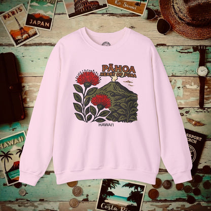 Vintage Pahoa, Heart of Puna, Hawaii Crewneck Light Pink / S
