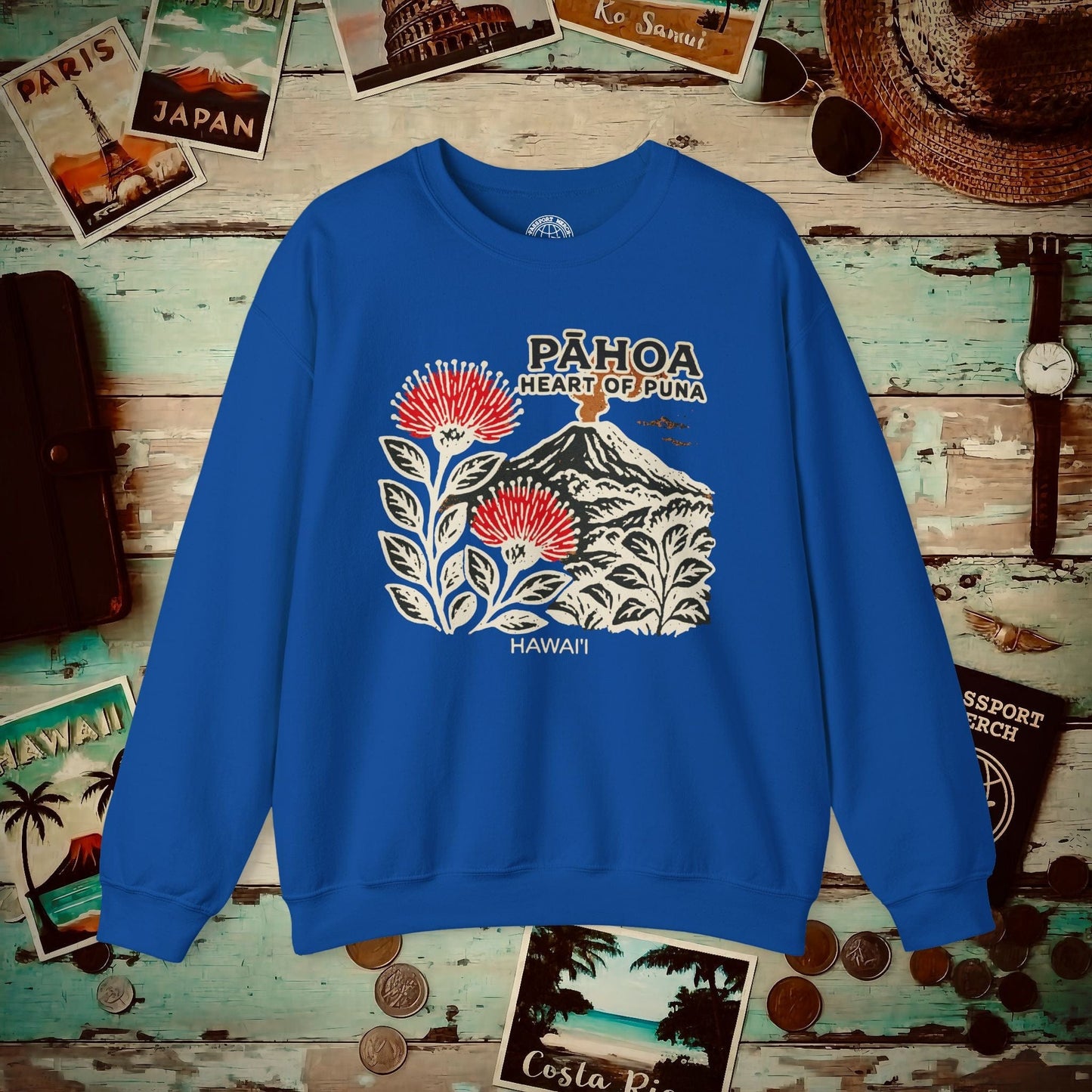 Vintage Pahoa, Heart of Puna, Hawaii Crewneck Royal / S