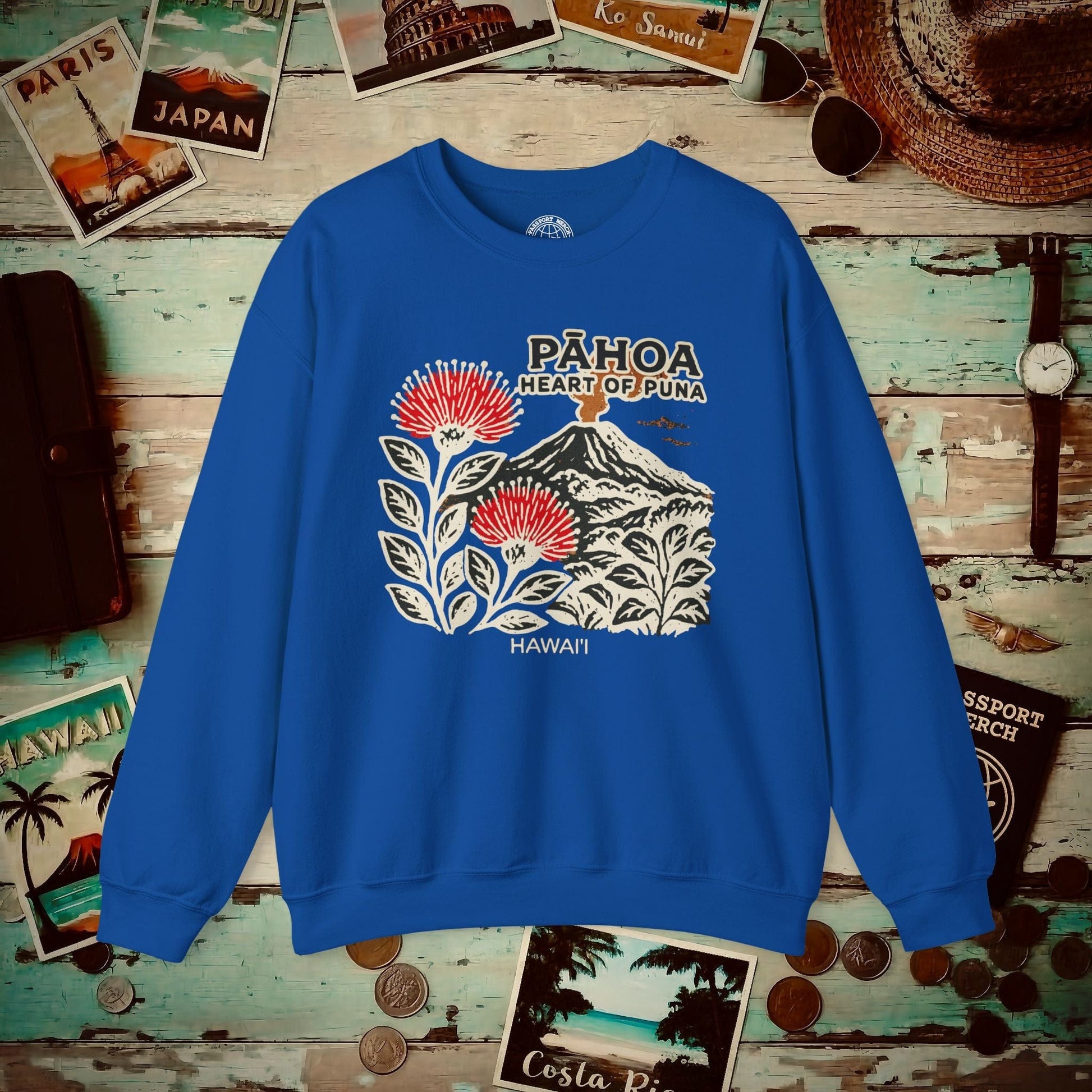 Vintage Pahoa, Heart of Puna, Hawaii Crewneck Royal / S
