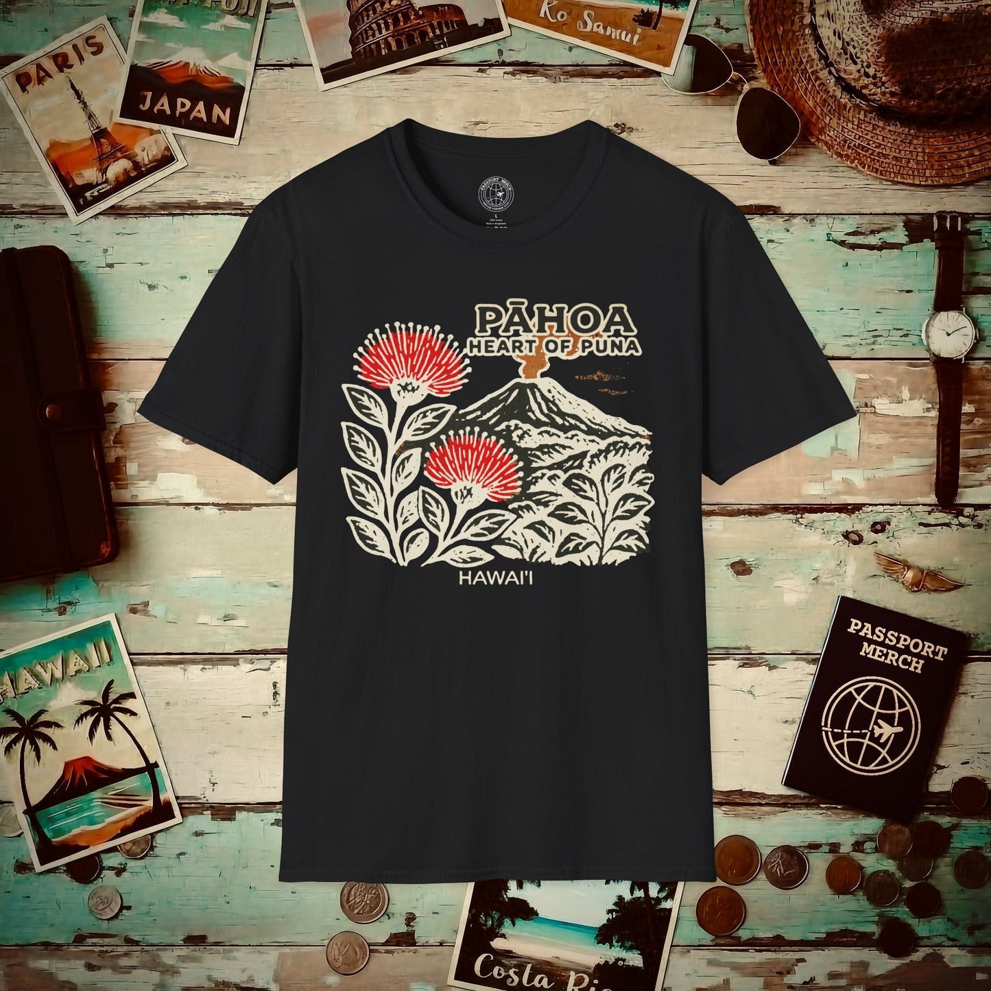 Vintage Pahoa, Heart of Puna, Hawaii T-Shirt Black / S