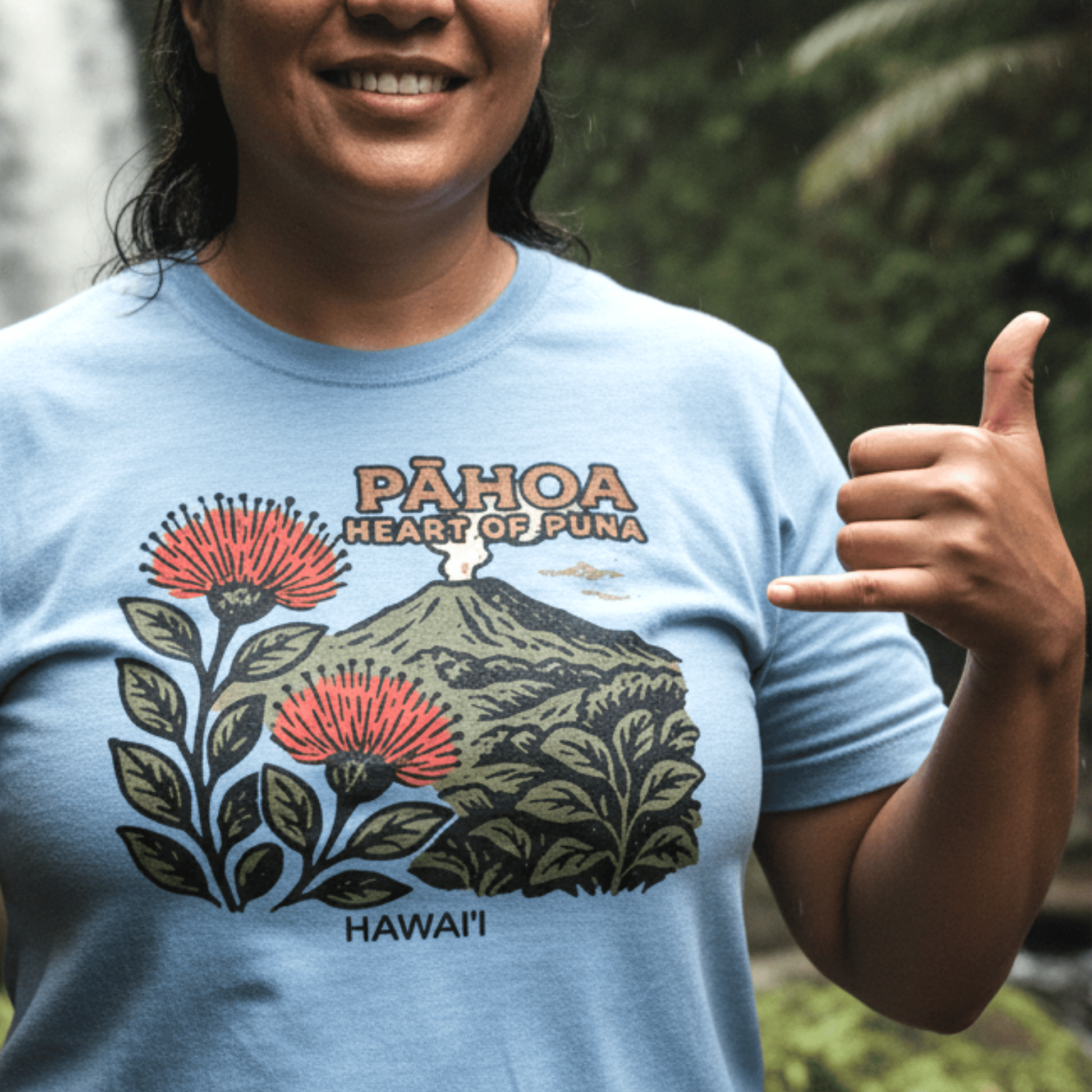 Vintage Pahoa, Heart of Puna, Hawaii T-Shirt Light Blue / S
