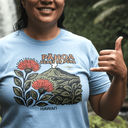 Vintage Pahoa, Heart of Puna, Hawaii T-Shirt Light Blue / S