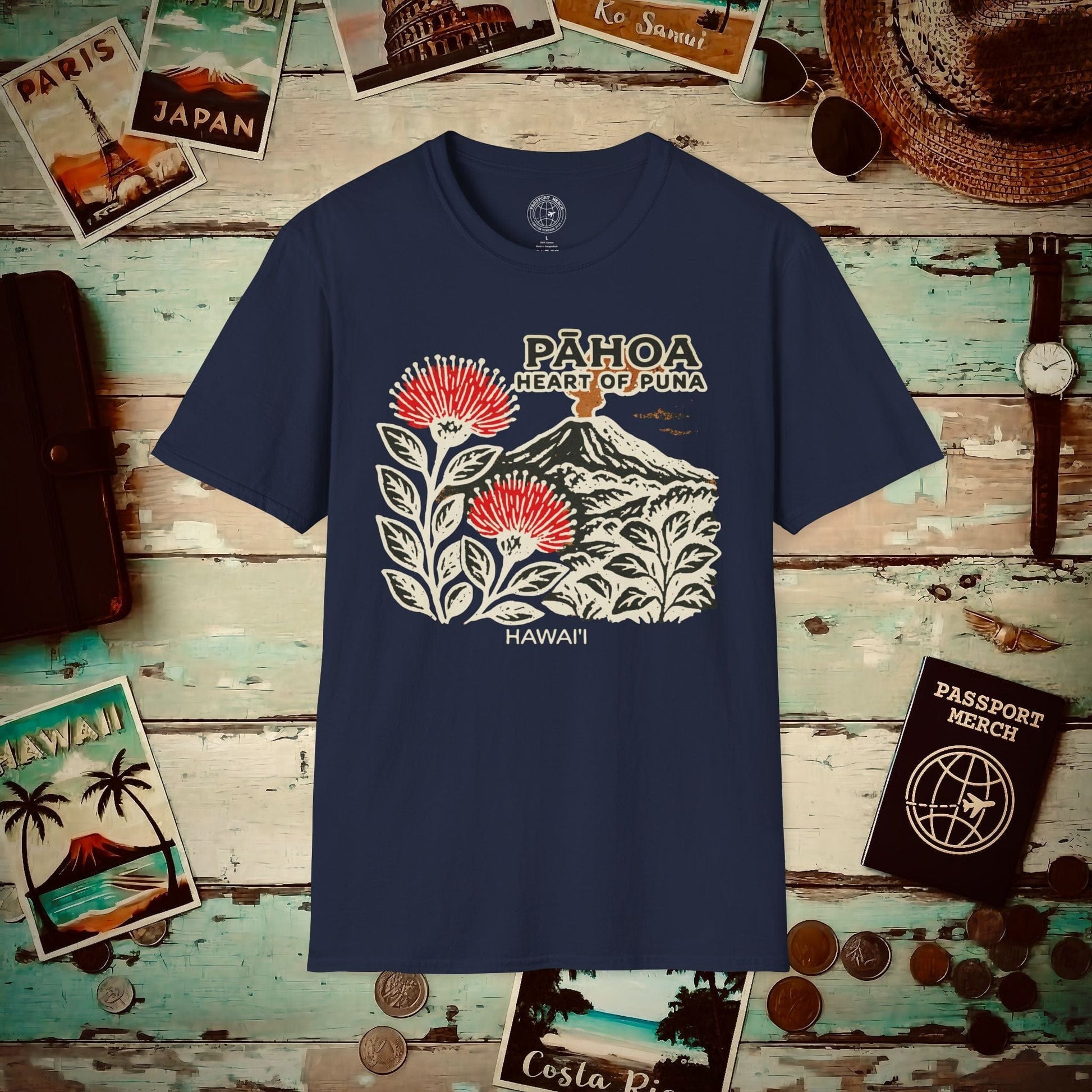Vintage Pahoa, Heart of Puna, Hawaii T-Shirt Navy / S
