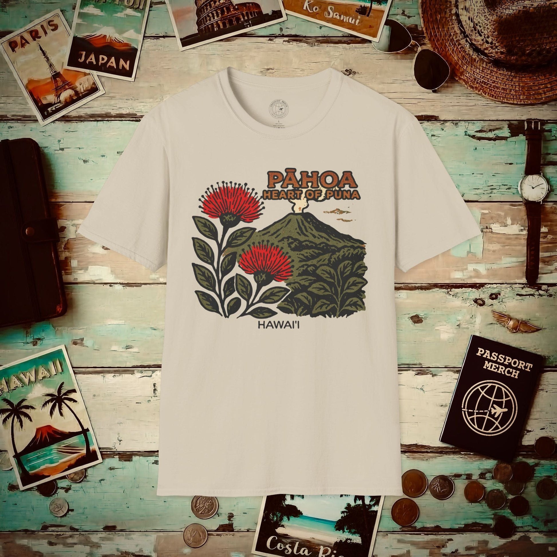 Vintage Pahoa, Heart of Puna, Hawaii T-Shirt Sand / S