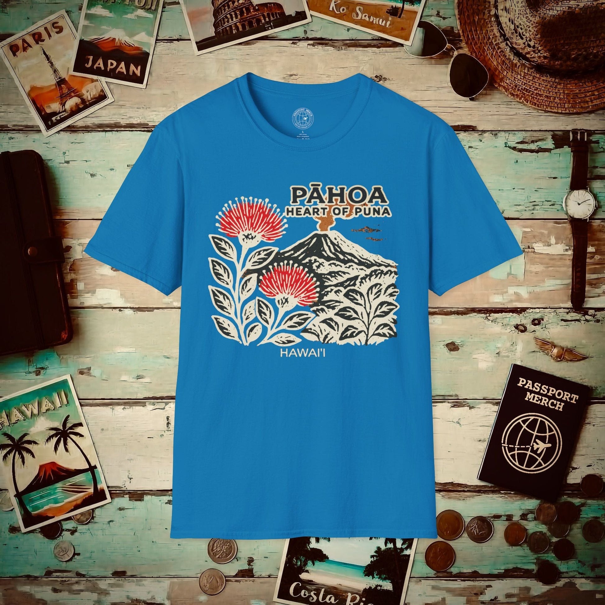 Vintage Pahoa, Heart of Puna, Hawaii T-Shirt Sapphire / S